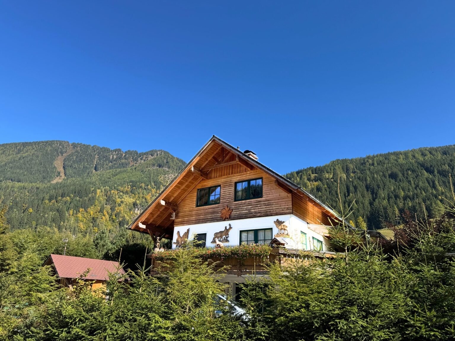 Apartment BergWiese 225 in Donnersbachwald: Außenansicht mit Bergkulisse